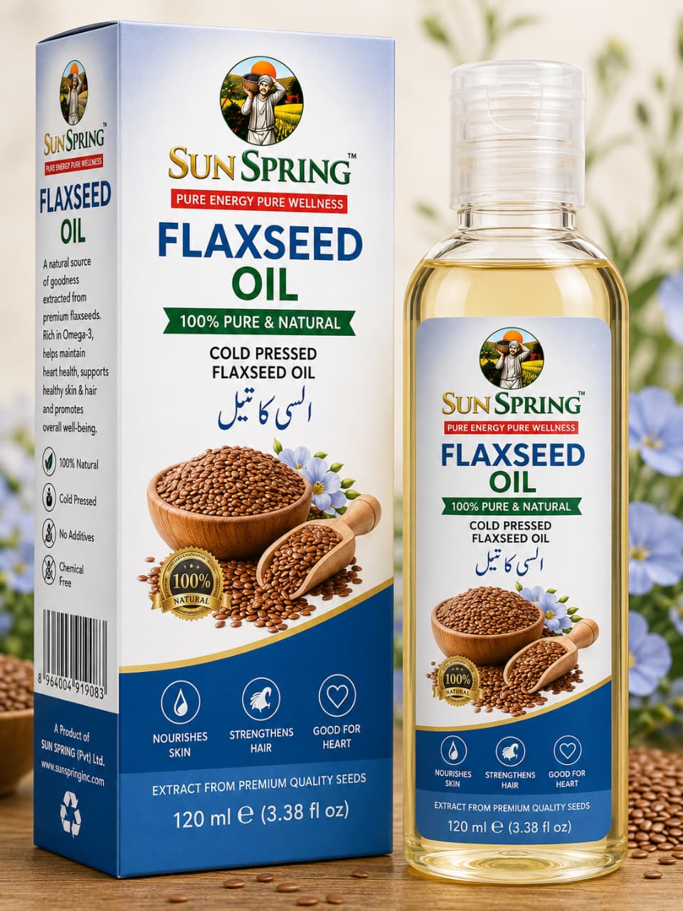 Premium Flax Seed Oil (Alsi Oil) – 100% Pure & Cold Pressed | 120ml